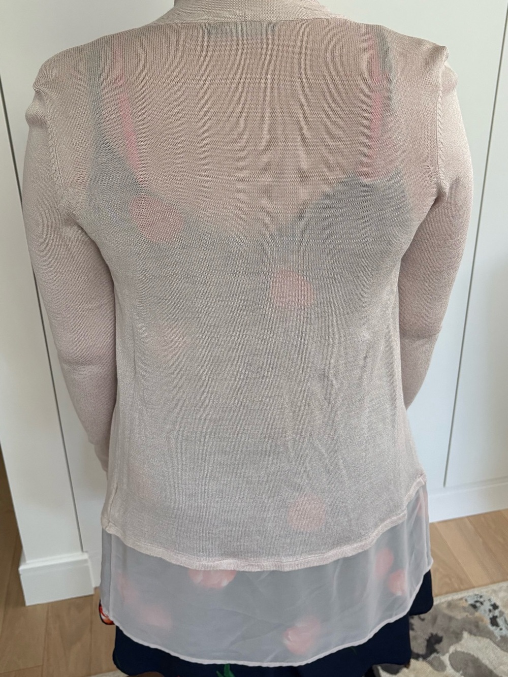 NIC+ZOE Open-Front Sheer Cardigan in Blush Pink - Picture 7 of 7